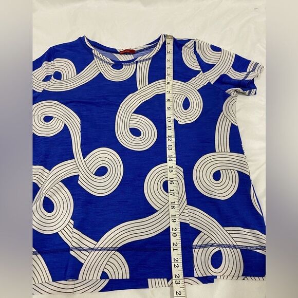 Milano purple and white whirlwind print top size XXL - Picture 2 of 8